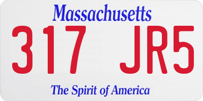 MA license plate 317JR5