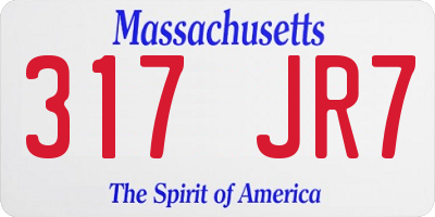 MA license plate 317JR7