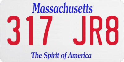 MA license plate 317JR8