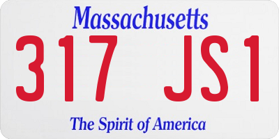 MA license plate 317JS1