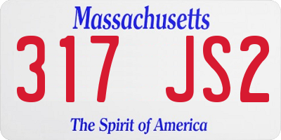 MA license plate 317JS2