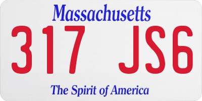 MA license plate 317JS6