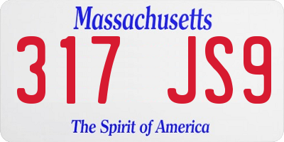 MA license plate 317JS9