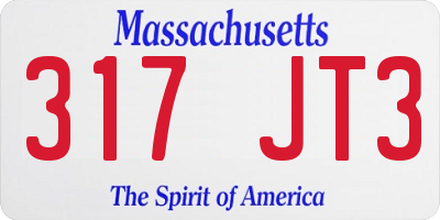 MA license plate 317JT3