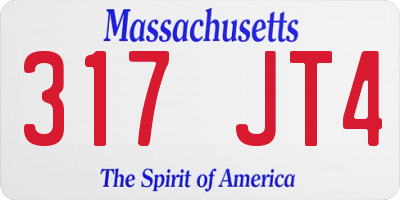 MA license plate 317JT4