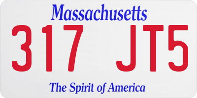 MA license plate 317JT5