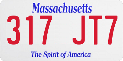 MA license plate 317JT7
