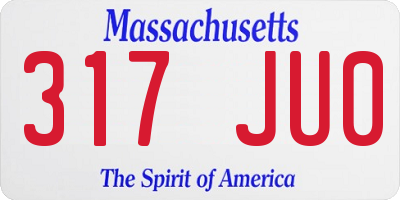 MA license plate 317JU0