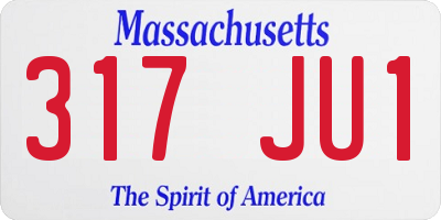 MA license plate 317JU1