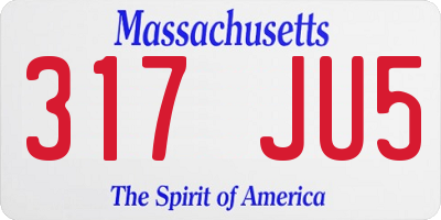 MA license plate 317JU5