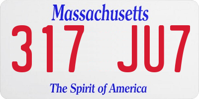 MA license plate 317JU7