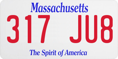 MA license plate 317JU8