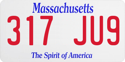MA license plate 317JU9