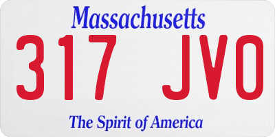 MA license plate 317JV0