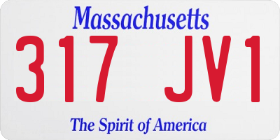 MA license plate 317JV1