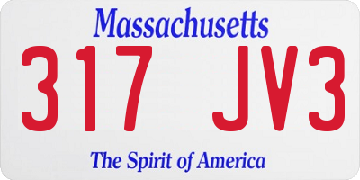 MA license plate 317JV3