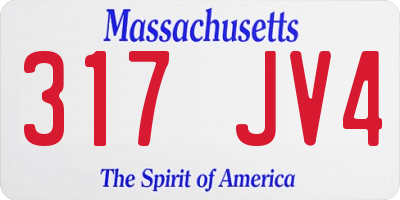 MA license plate 317JV4