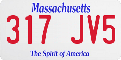MA license plate 317JV5