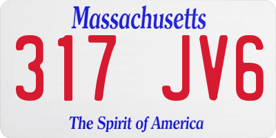 MA license plate 317JV6