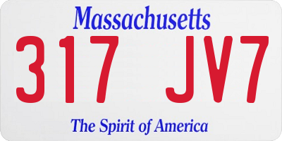 MA license plate 317JV7