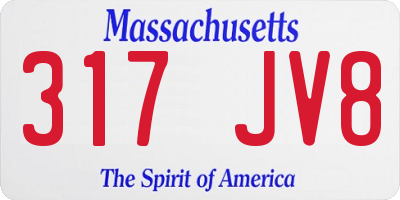 MA license plate 317JV8