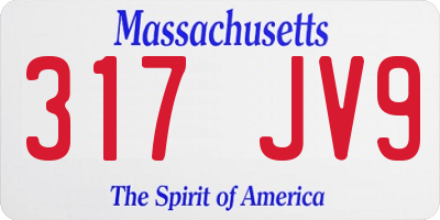 MA license plate 317JV9