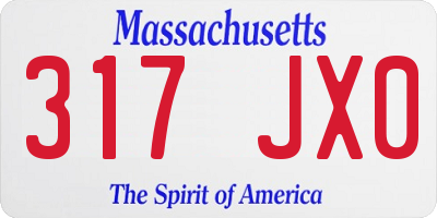 MA license plate 317JX0