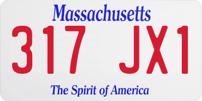 MA license plate 317JX1