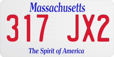 MA license plate 317JX2