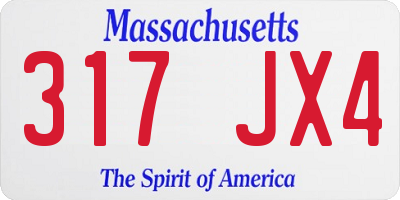 MA license plate 317JX4