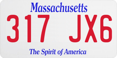 MA license plate 317JX6