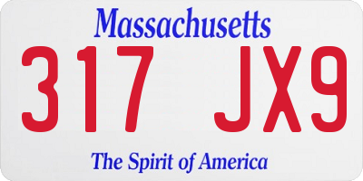 MA license plate 317JX9