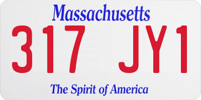 MA license plate 317JY1