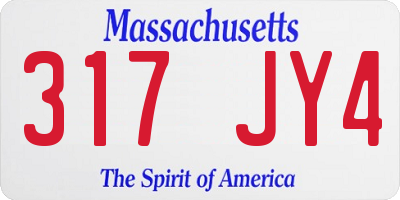 MA license plate 317JY4