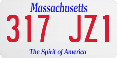 MA license plate 317JZ1