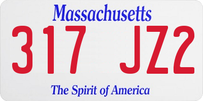 MA license plate 317JZ2