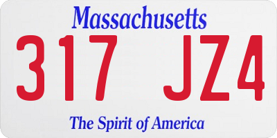 MA license plate 317JZ4