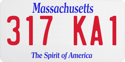 MA license plate 317KA1