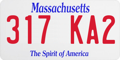 MA license plate 317KA2