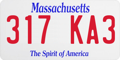 MA license plate 317KA3