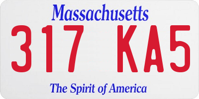 MA license plate 317KA5