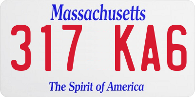 MA license plate 317KA6