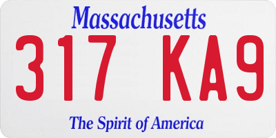 MA license plate 317KA9