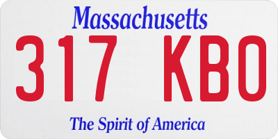 MA license plate 317KB0