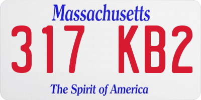 MA license plate 317KB2