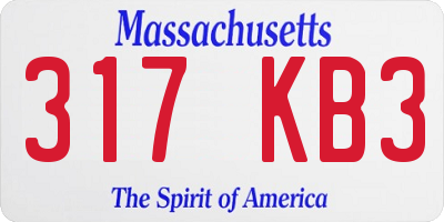 MA license plate 317KB3