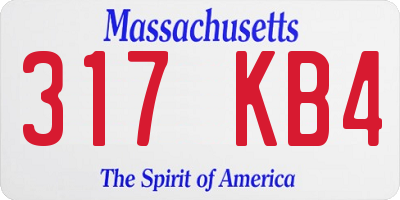 MA license plate 317KB4