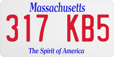 MA license plate 317KB5