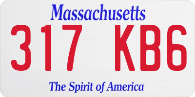MA license plate 317KB6