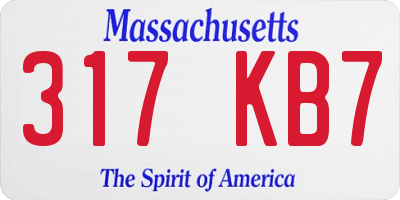 MA license plate 317KB7